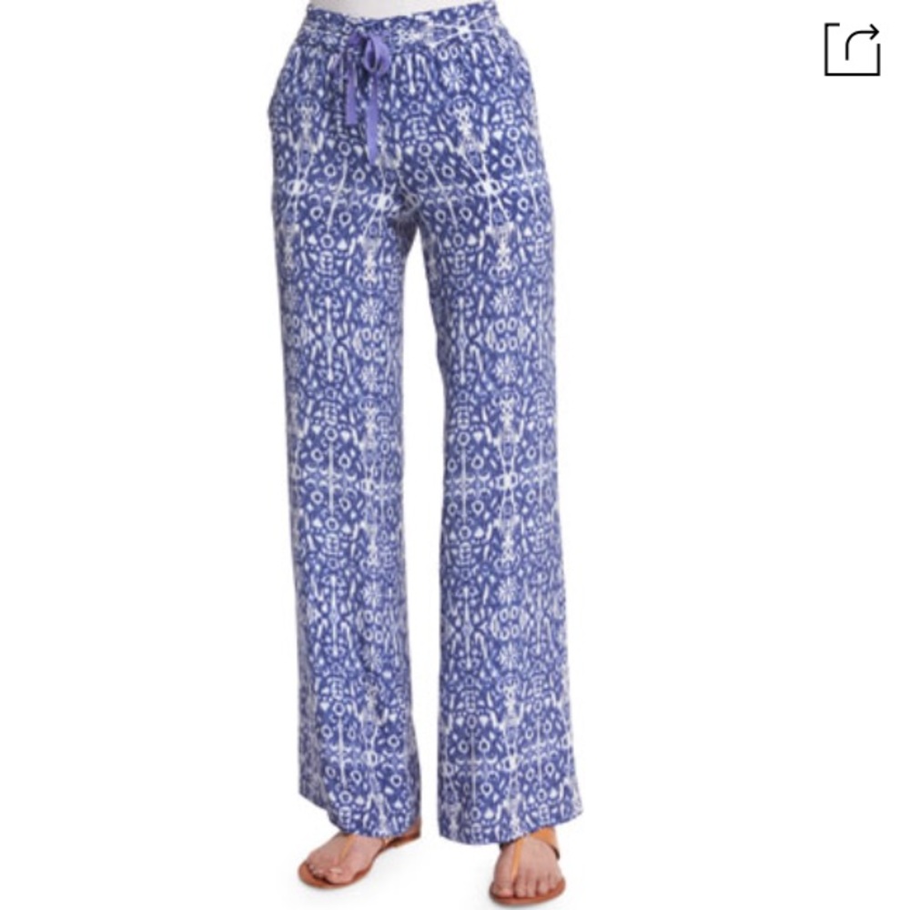 NWT Joie Aryn Printed Wide Leg Silk Pants XS